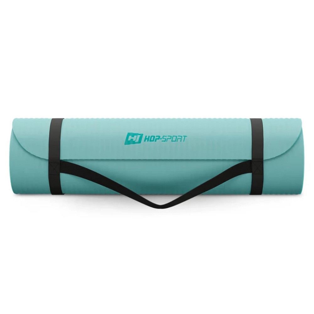 Коврик спортивный бирюзовый для тренировок йоги фитнеса пилатеса упражнений дома и в зале нескользящий HS 1см Киев - изображение 6