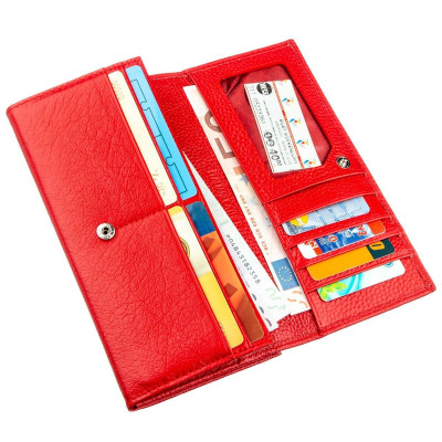 Кошелек ST Leather С монетницей на защелке Красный (18957) Винница - изображение 6