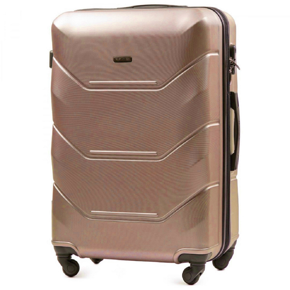 Валіза пластикова WINGS 147 велика 75 см золотисто-рожева Київ - фото 1