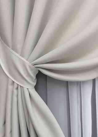 Комплект штор на люверсах VR-Textil Блэкаут двусторонний Scandi № 1903ш Дымчато-белый 150х250 см 2 шт (37-0305) Киев