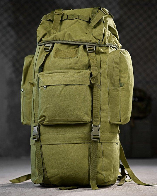 Тактичний рюкзак із металевим каркасом на 100 літрів. Каркасний рюкзак олива РП7468 Одеса - фото 1