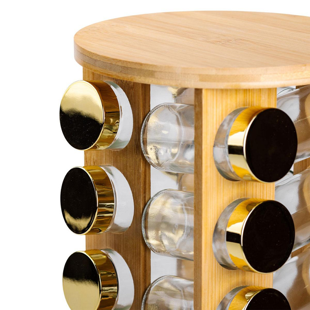 Набор специй на подставке из дерева, 16 стеклянных банок Киев - изображение 3