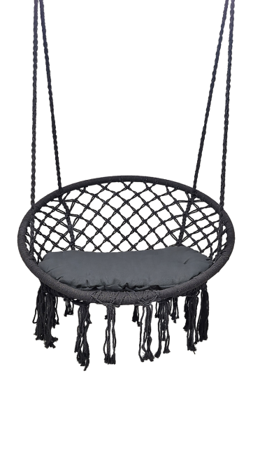Подвесное кресло качалка качеля JUST GARDEN RIO-01 + подушка качели для террасы Серый Киев - изображение 2