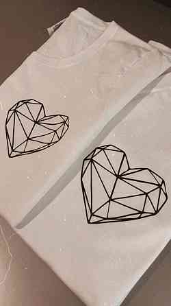 Парні футболки для хлопця та дівчини з Абстрактним принтом серця Чернівці