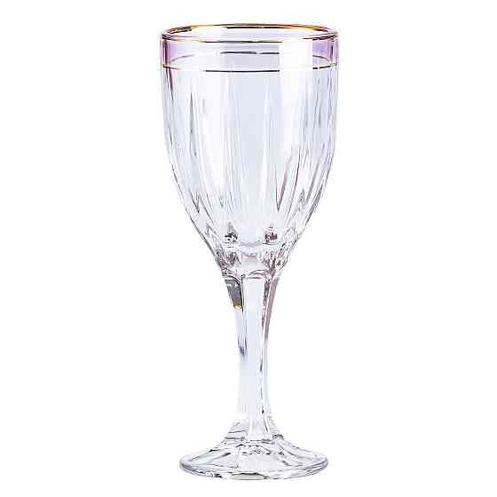 Бокалы для вина с золотой каймой, 6 шт, розовые Киев