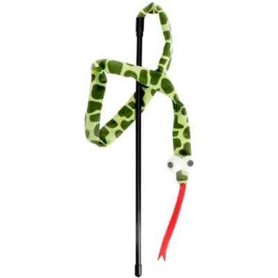 Игрушка для кошек Hippie Pet Удочка-змейка зеленая 37 см (HIPCW2401006) Винница