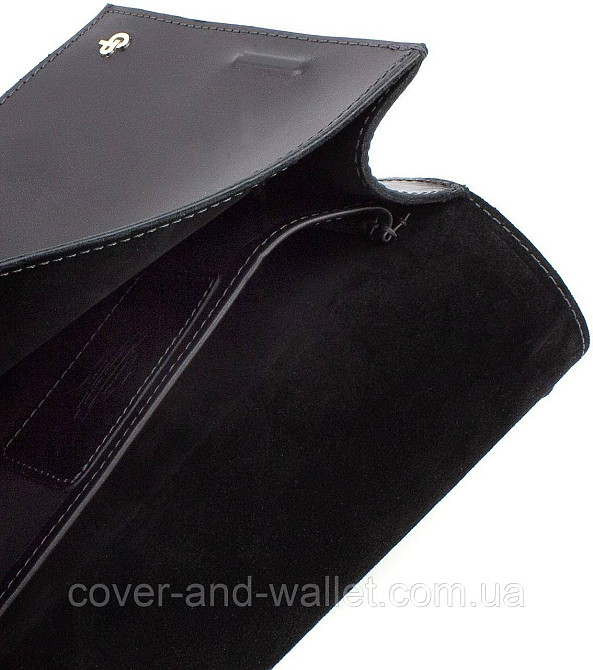 Якісна жіноча шкіряна сумка на магнітній застібці чорного кольору Grande Pelle 770710 Київ - фото 5