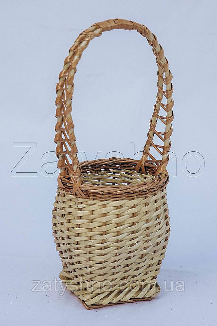 Декоративная корзина из лозы | плетеная корзина из лозы | корзини з лози Киев - изображение 2