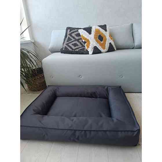 Водонепроникний лежак лежанка спальне місце для тварин зі знімним чохлом графіт M (75см) Київ