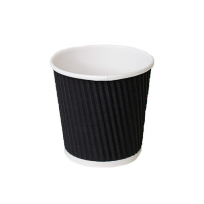 Стакани одноразові Romus Ripple гофровані Чорні 110 мл 30 шт. (1055874) Вінниця - фото 1