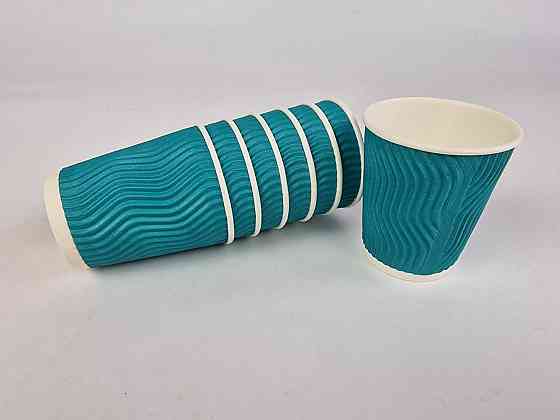 Паперові склянки кольорові гофровані 175 мл "Бірюза" Маестро (20 шт.) Харків