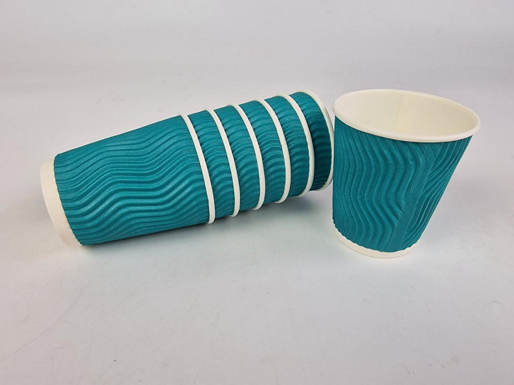 Паперові склянки кольорові гофровані 175 мл "Бірюза" Маестро (20 шт.) Харків - фото 1