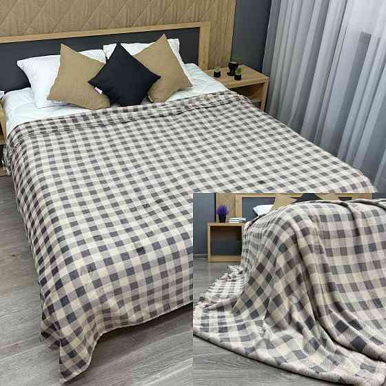Плед-покривало Decorator WellSoft 180х210 см Клітинка Бежево-сірий (87-281) Київ