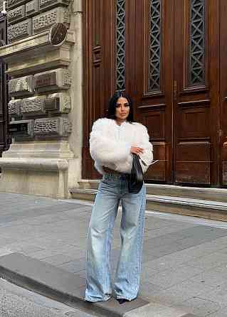 Женская укороченная оверсайз шуба без воротника искусственный мех Молочный Одесса