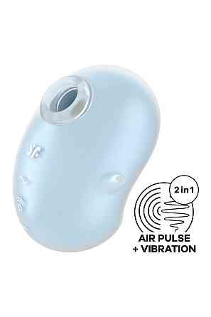 Вибратор вакуумный стимулятор Satisfyer Cutie Ghost, голубой, 9.1 см Sex Aura Киев
