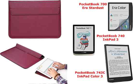 Чехол-конверт VitoCase для PocketBook 700, 740, 743, с функцией подставки для книги Бордовый Киев