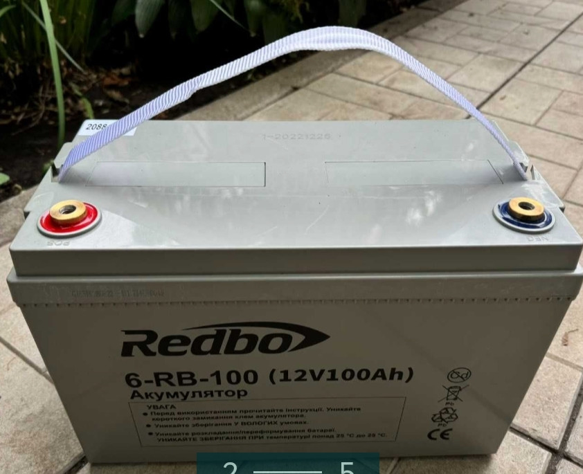 Акумулятор AGM Redbo 6-RB-100 12 V 100 Ah. Новый! Київ - фото 2