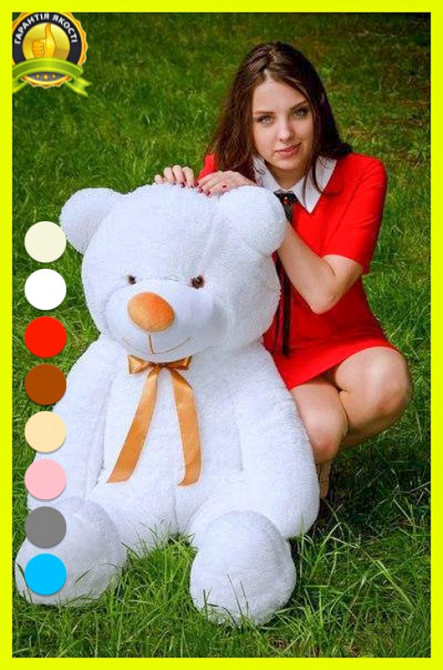 М'яка  іграшка подарунок на 8 березня плюшевий ведмедик Рафаель 120 см Білий Тернопіль - фото 2