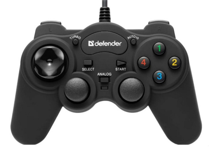 Геймпад провідний Defender Game Racer Turbo GT USB-PS 12 кнопок (Чорний) Вінниця - фото 1