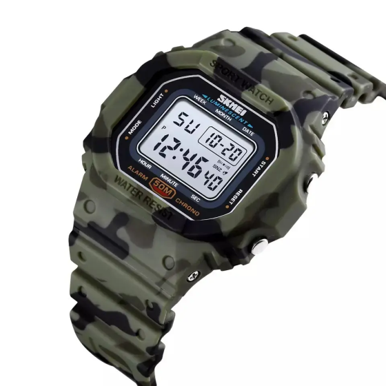Дитячий наручний годинник Skmei 1608 (Зелений камуфляж) Вінниця