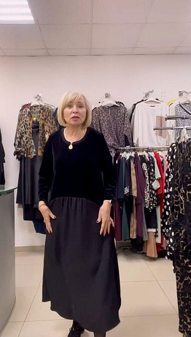 Женское стильное платье баталл свободного кроя с карманами дабл шелк + королевский велюр 54/58 Одесса - изображение 9