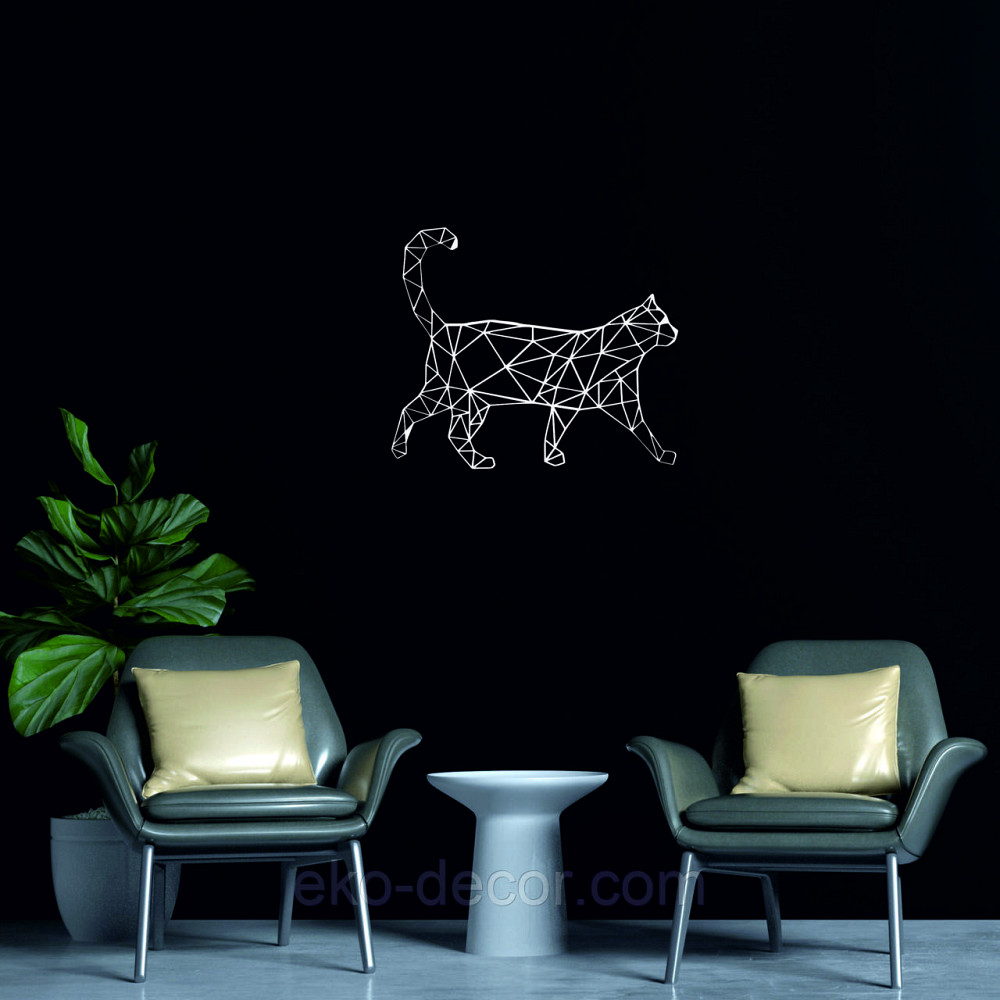 Декоративне настінне Панно «Кіт» Декор на стіну 50*42 см, Білий Київ - фото 5