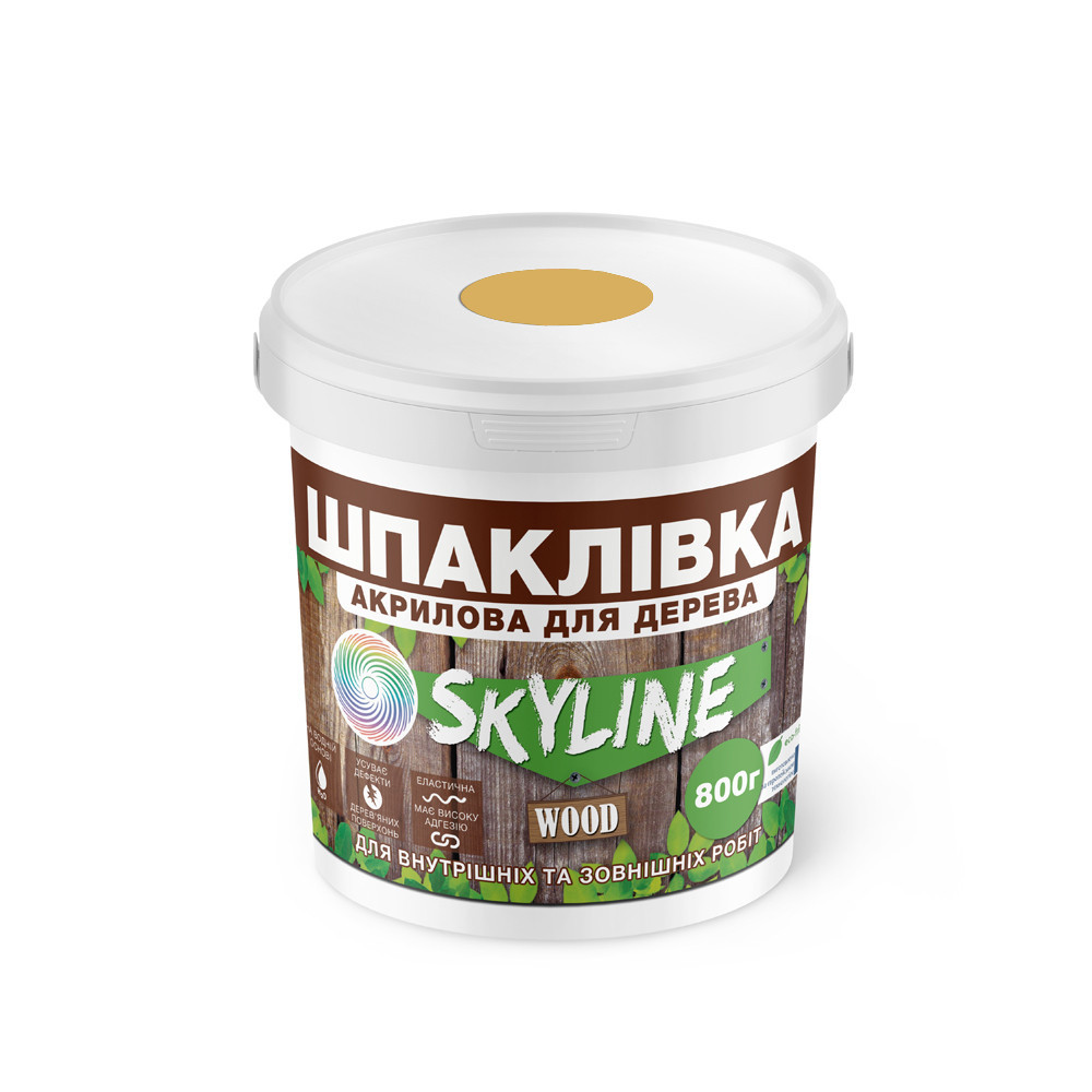 Шпаклівка акрилова для Дерева готова до застосування «SkyLine Wood» Вільха 800 г Харків - фото 2