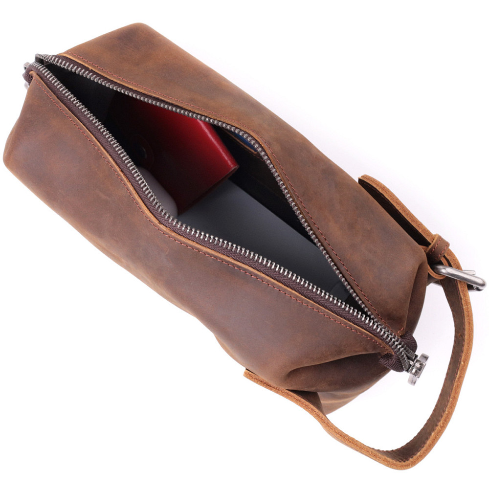 Мужская барсетка в винтажном стиле из натуральной кожи Vintage sale_15109 Коричневый Киев - изображение 9