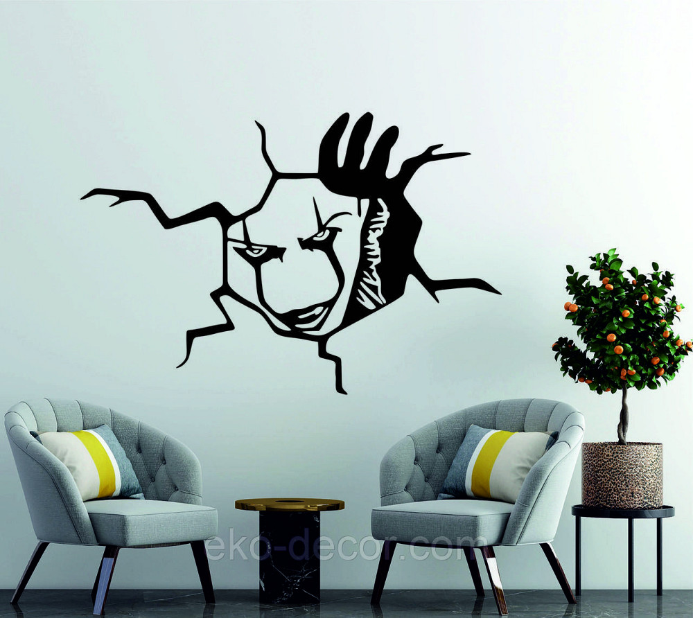 Декоративное настенное Панно «Клоун» Декор на стену 90*60 см, Черный Киев - изображение 1