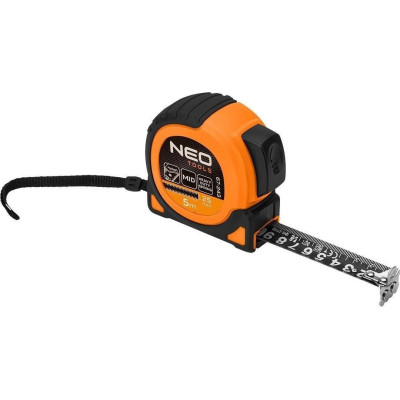 Рулетка Neo Tools Super Black, 5мx25мм, з фіксатором змотування, магніт (67-243) Вінниця - фото 1