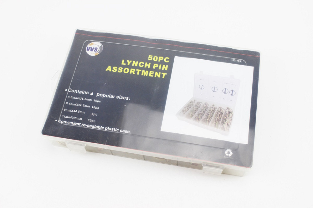 Набір шплінтів з кільцем (L-36,5; d-4,8, L-44,5; d-6,4, L-44,5; d-8, L-45; d-11) 4 види, 50шт Київ - фото 2