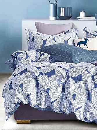 Ecotton Комплект постільної білизни Ecotton Євро 210х220 см Листя білий (21004АВ) Коломыя