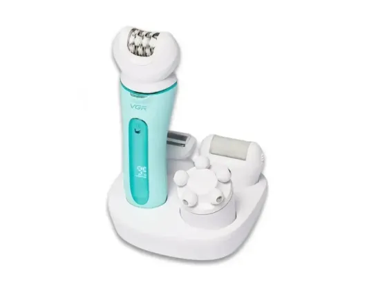 Жіночий епілятор VGR-751 5 в 1, бездротовий, 5 насадок, для ніг та зони бікіні, 120 хвилин роботи Одеса