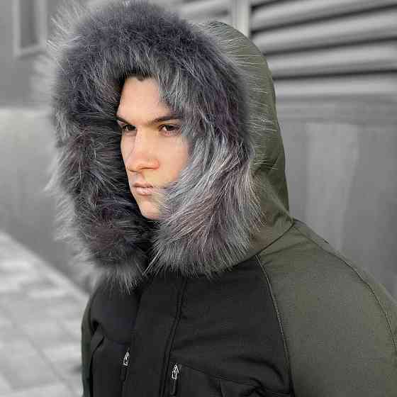 Парка чоловіча зимова з капюшоном Pobedov Seniora Udacha Gray Київ