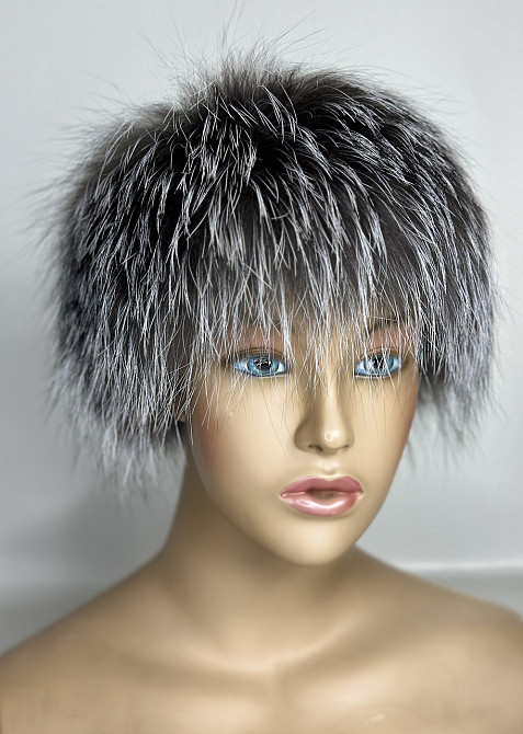 Меховая повязка на голову женская чернобурка Харьков - изображение 2