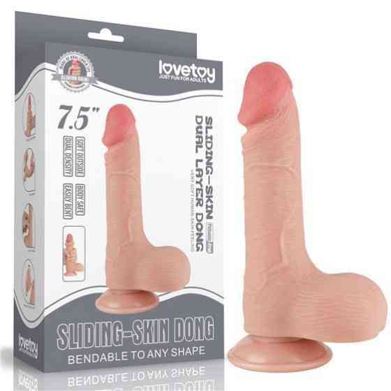 Фаллоимитатор - Sliding-Skin Dual Layer Dong 7.5