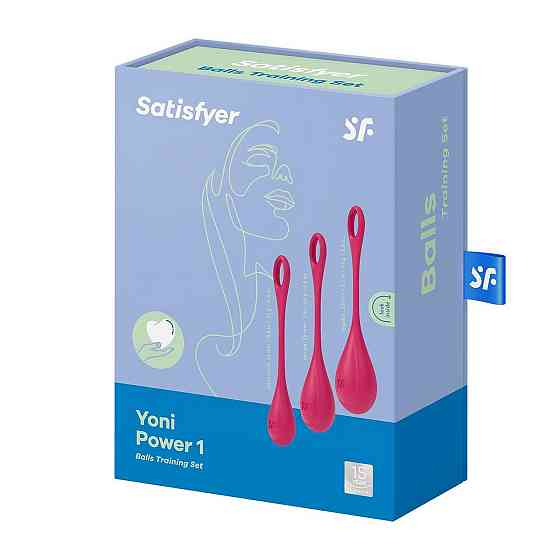 Набір йоні намистин Satisfyer Yoni Power 1 Red, діаметр 2-2,5-3см, вага 22-46-74гр Sex Aura Київ