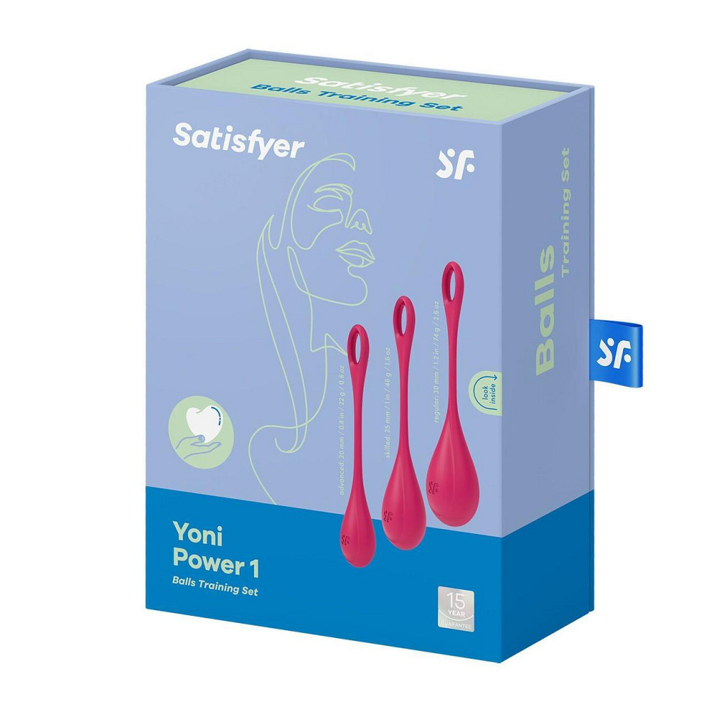 Набір йоні намистин Satisfyer Yoni Power 1 Red, діаметр 2-2,5-3см, вага 22-46-74гр Sex Aura Київ - фото 5