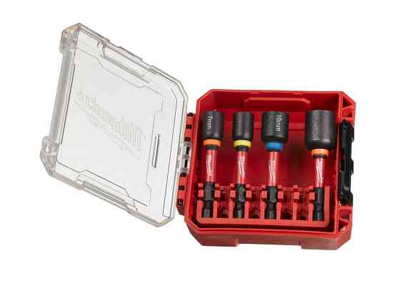 Набір магнитних головок для ударних робіт Shockwave (7 - 8 - 10 - 13мм) (4 шт) Milwaukee, пластиковий кейс Одеса