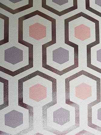 Шпалери флізелінові Decoprint Good Vibes 0.53х10 молодіжні дитячі геометрія смуги фігури рожеві, бузкові Київ