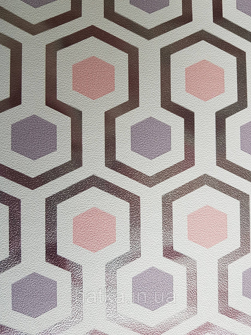 Обои флизелиновые  Decoprint Good Vibes 0.53х10 молодежные детские геометрия полосы фигуры розовые сиреневые Киев - изображение 4