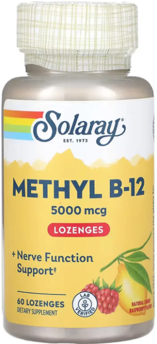 Витамин В-12 (метилкобаламин) Solaray Methyl B-12 5000 mcg 60 таб Киев - изображение 1