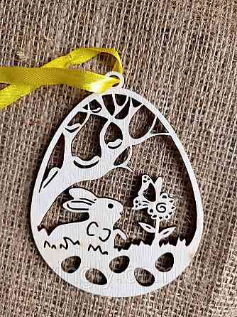 Декоративное пасхальное яйцо из дерева 12 см Ирпень