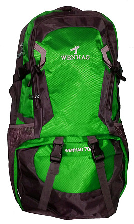Рюкзак туристичний Wenhao 70 л сіро-салатовий Київ - фото 1
