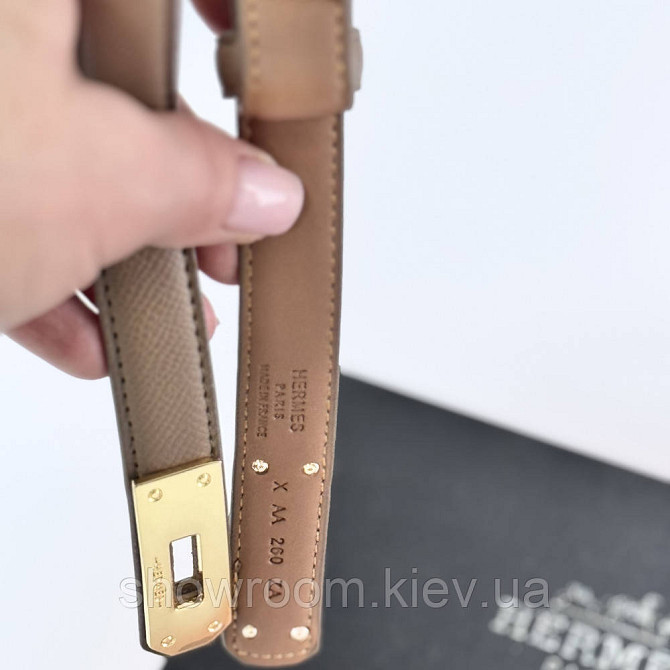 Жіночий ремінь шкіряний Hermes Гермес (280-1) тауп Київ - фото 2