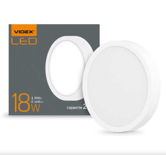 LED Світильник накладний круглий 18W 5000К 220V VL-DLRS-185 Videx Житомир