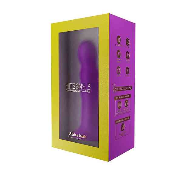 Дилдо з присоскою Adrien Lastic Hitsens 3 Purple, відмінно для страпона, діам. 4,1см, довжина 18,2см Sex Aura Київ