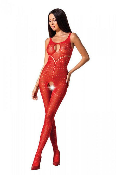Бодістокінг з доступом до інтимних місць Passion BS078 red Sex Aura Київ - фото 2