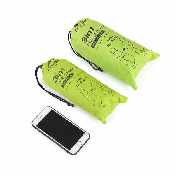 Пончо-дощовик 3 в 1 Naturehike NH17D003-M, 20D, зелений Киев - изображение 8