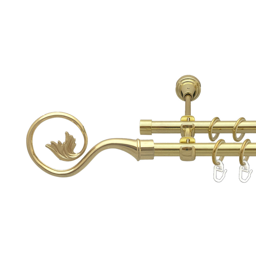 Карниз Orvit Ніка металевий дворядний відкритий Золото 16\16 мм 240 см (00-00014261) Львів - фото 1